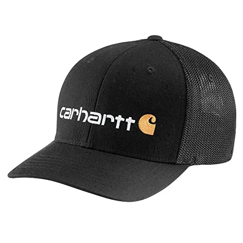 Carhartt 105353 Men's Rugged Flex Fitted Canvas MeshBack Logo Graphic Cap