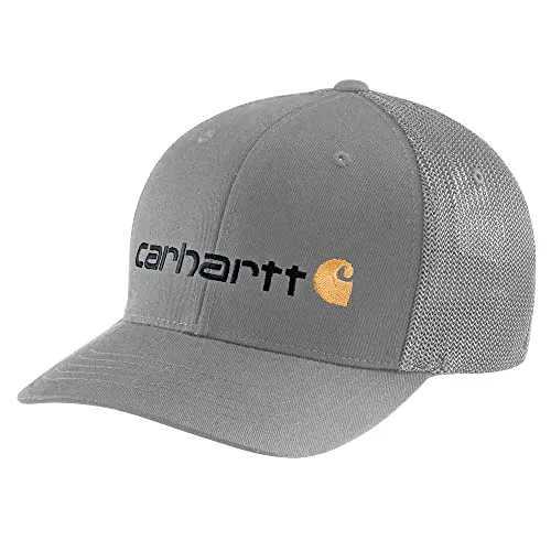 Carhartt 105353 Men's Rugged Flex Fitted Canvas MeshBack Logo Graphic Cap