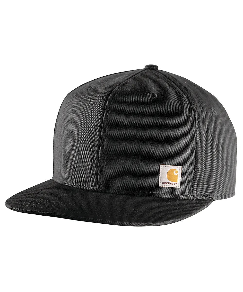 Carhartt Men's Firm Duck Flat Brim Cap - Black