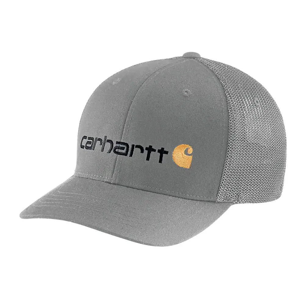 Carhartt mens Rugged Flex Fitted Canvas Mesh Back Graphic Baseball Cap