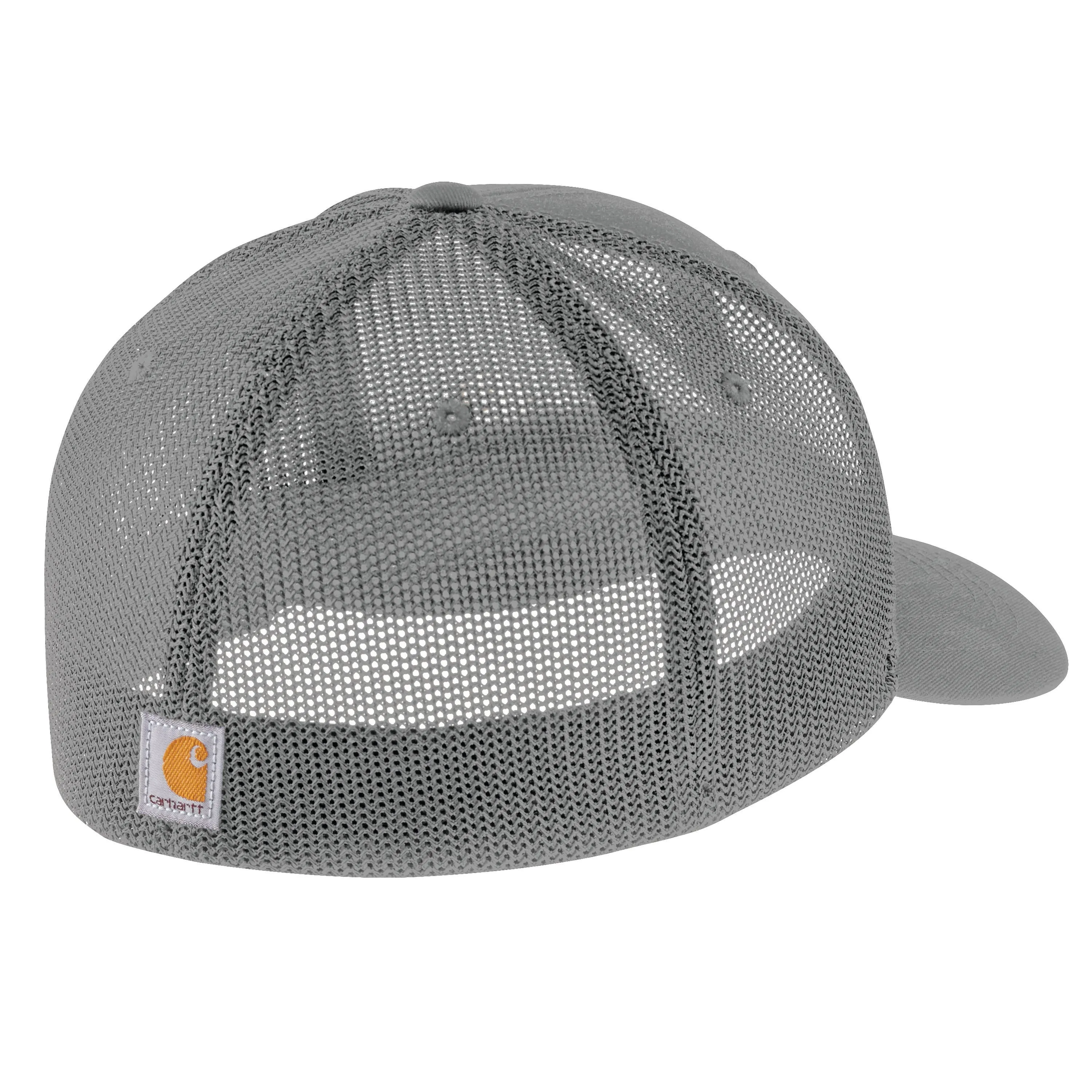 'Carhartt' Men's Rugged Flex Fitted Canvas Mesh-Back Logo Graphic Cap - Asphalt