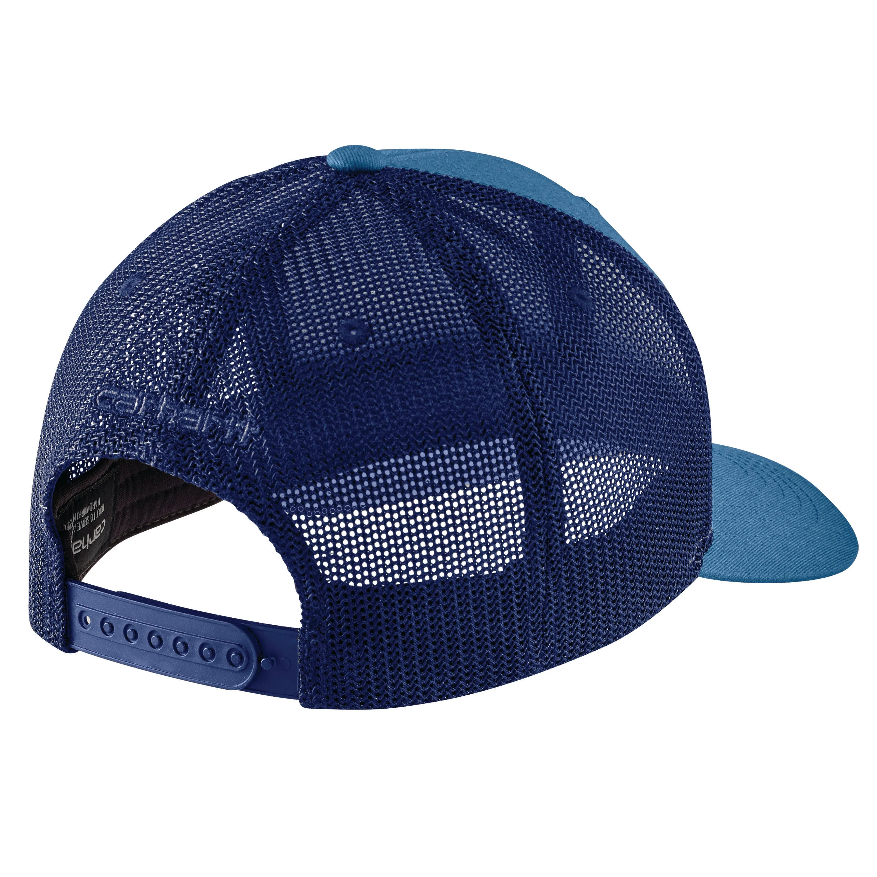 Carhartt Men's Rugged Flex Twill Mesh-Back Logo Patch Cap - Blue Lagoon