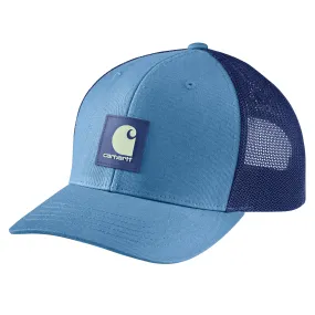 Carhartt Men's Rugged Flex Twill Mesh-Back Logo Patch Cap - Blue Lagoon