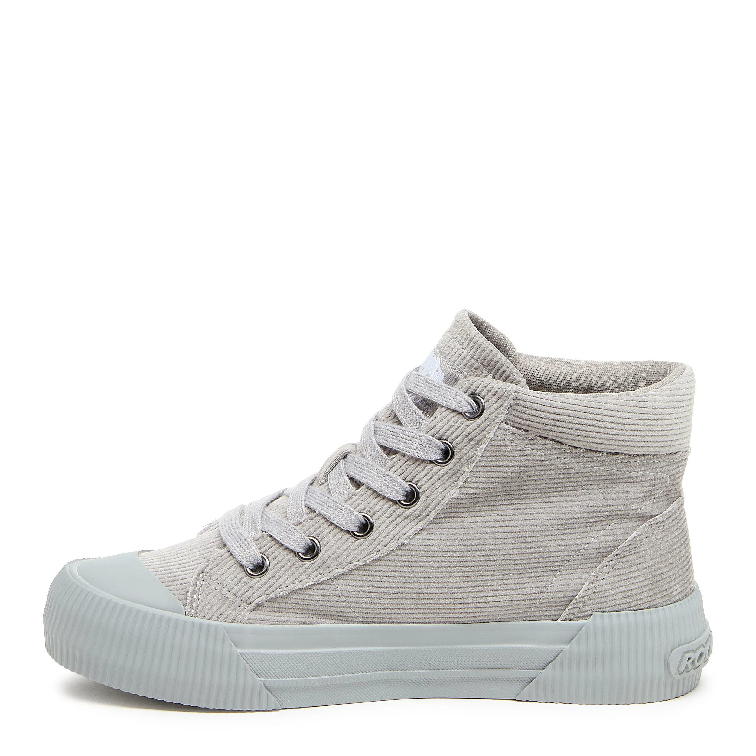 Cheery Grey Corduroy High-top Trainers