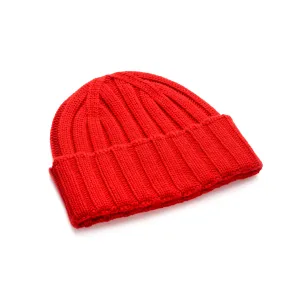 Classic Red Cashmere Knitted Cap