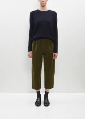 Cotton Courduroy Trousers — Military Green