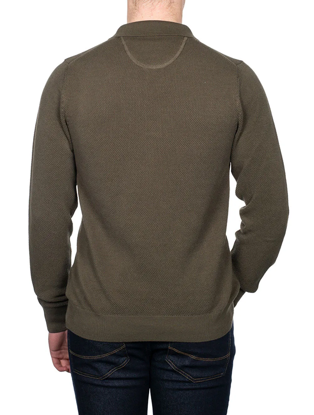 Cotton Piqué Polo Sweater Juniper Green