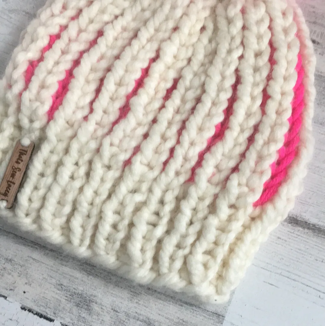 Cream & Pink - Beeline Beanie