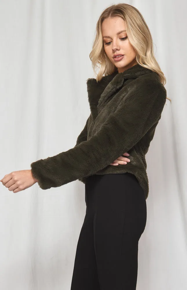 Cropped Faux Fur Jacket