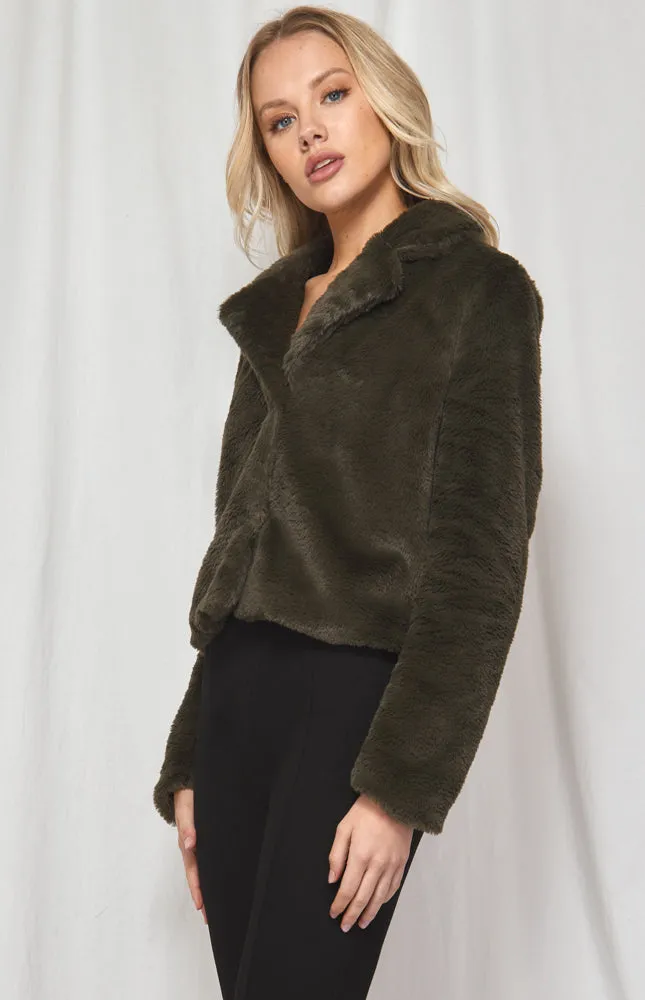 Cropped Faux Fur Jacket