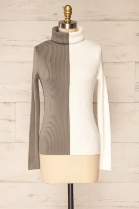 Danaey | Two-Tone Ribbed Turtleneck