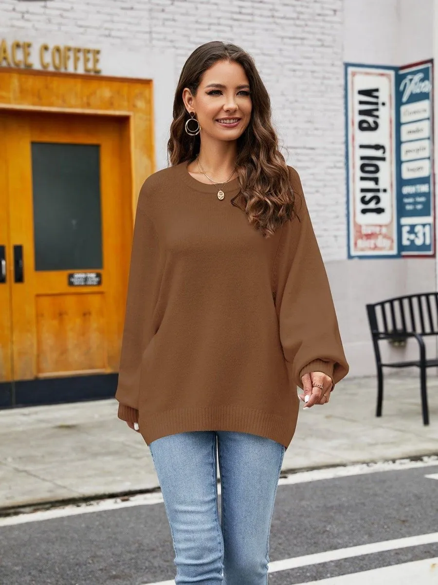 Day On The Town Ribbed Trim Sweater