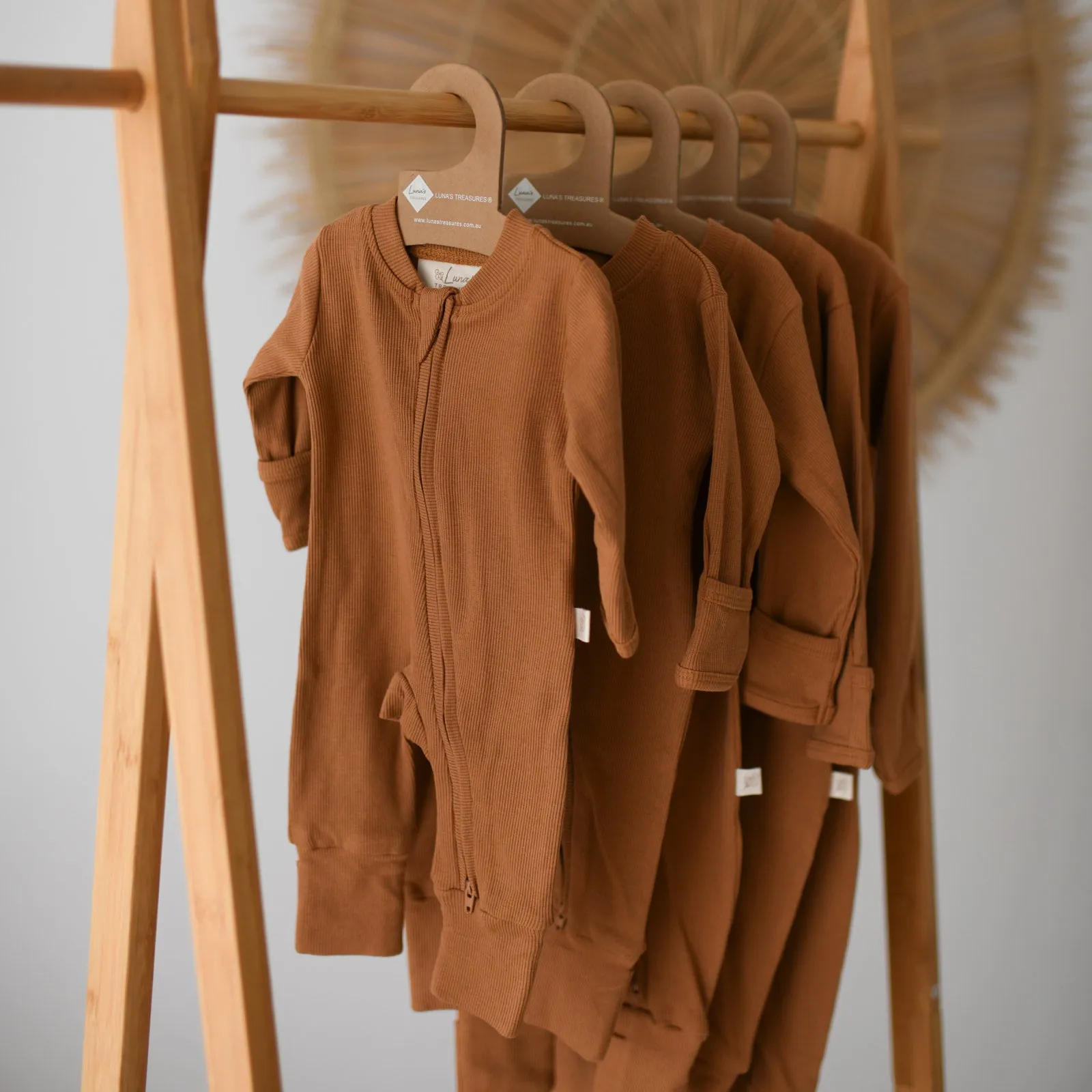 DESERT BRONZE rib organic cotton zipsuit