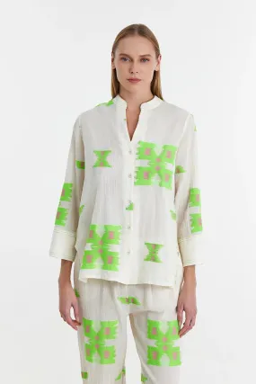 DEVOTION TWINS | LARA SHIRT GREEN/FUSCHIA 024G