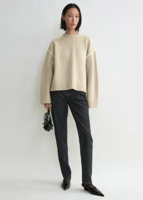 Embroidered wool cashmere knit harvest