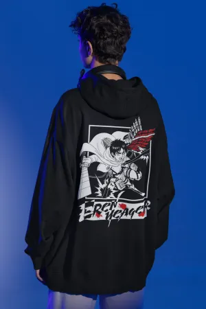 Eren Yeager- Attack of Titan (Double Sided Print): WINTER HOODIES