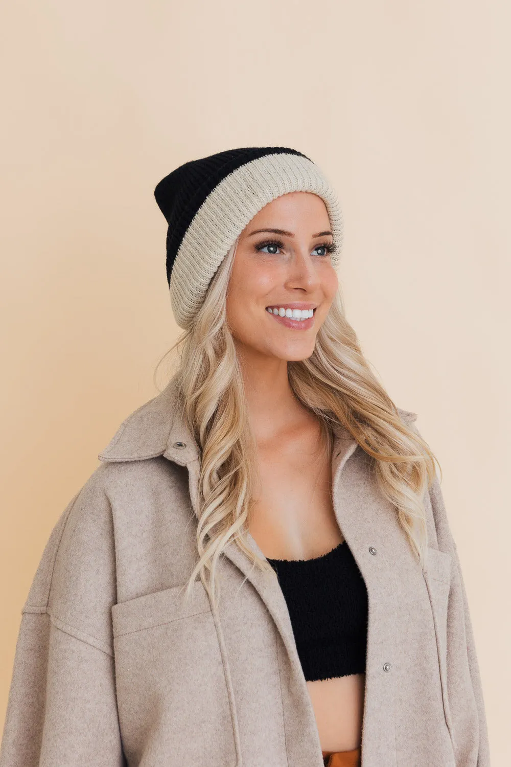 Essential Harmony Two-Tone Knit Beanie