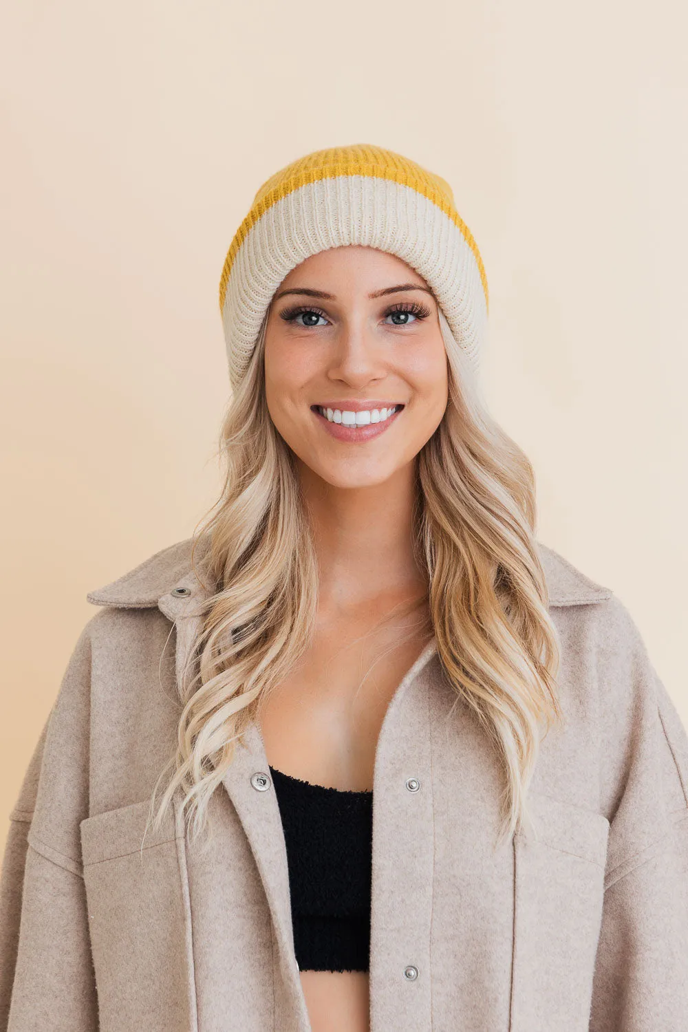 Essential Harmony Two-Tone Knit Beanie