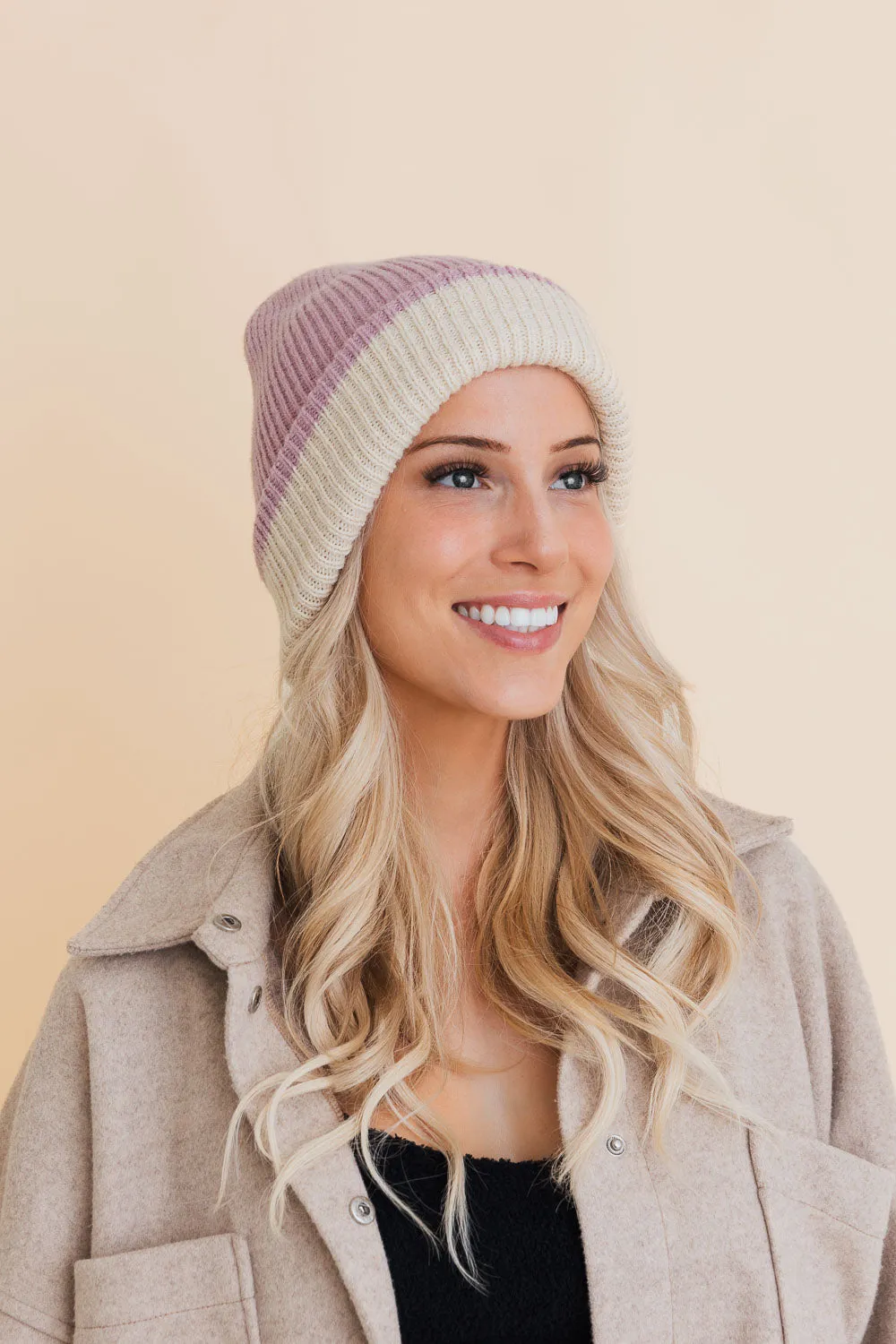 Essential Harmony Two-Tone Knit Beanie