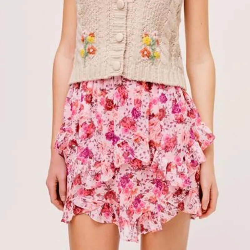 Evie Mini Skirt Tearose