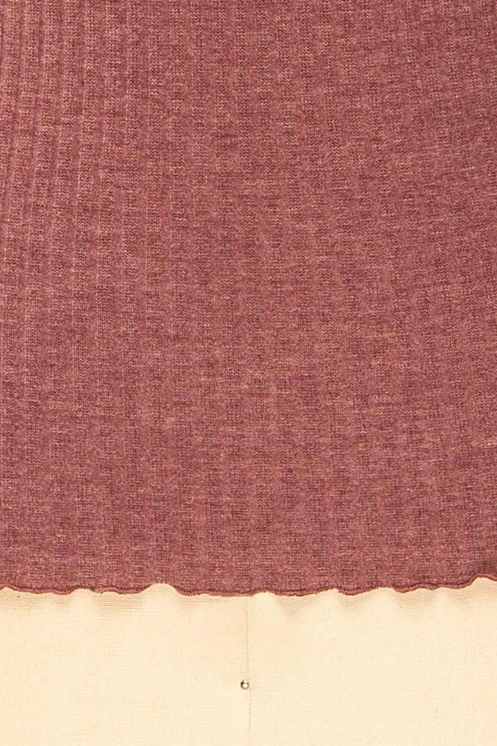 Faaset Mauve | Ribbed Top w/ Stand Collar