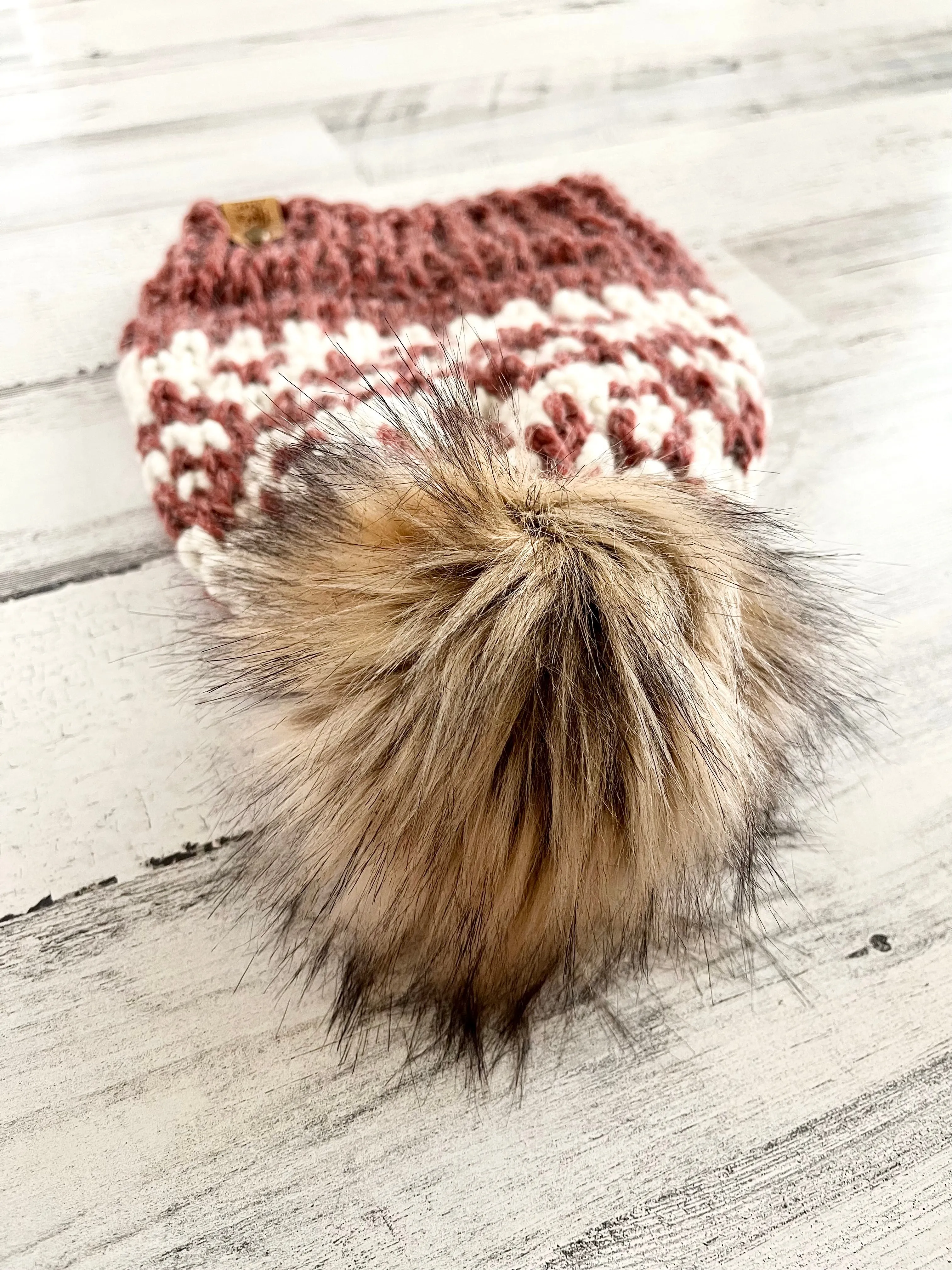 Fair Isle Diamonds with Faux Fur Pom