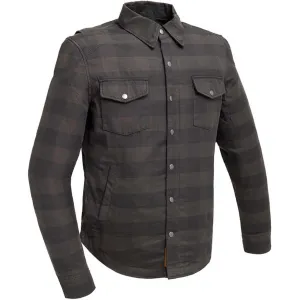 First Mfg Mens Spartan Black Checkered Flannel Riding Shirt