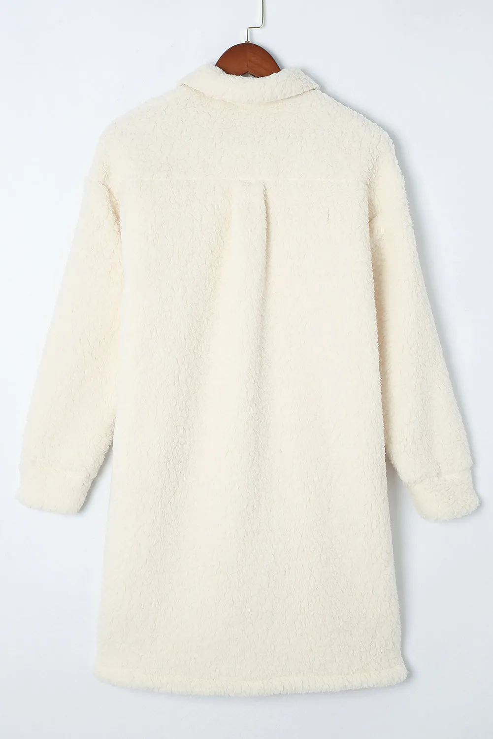 Fleece Teddy Buttoned Long Coat