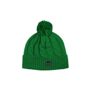 Fourstar Pirate Patch Pom Cable Knit Beanie Kelly Green