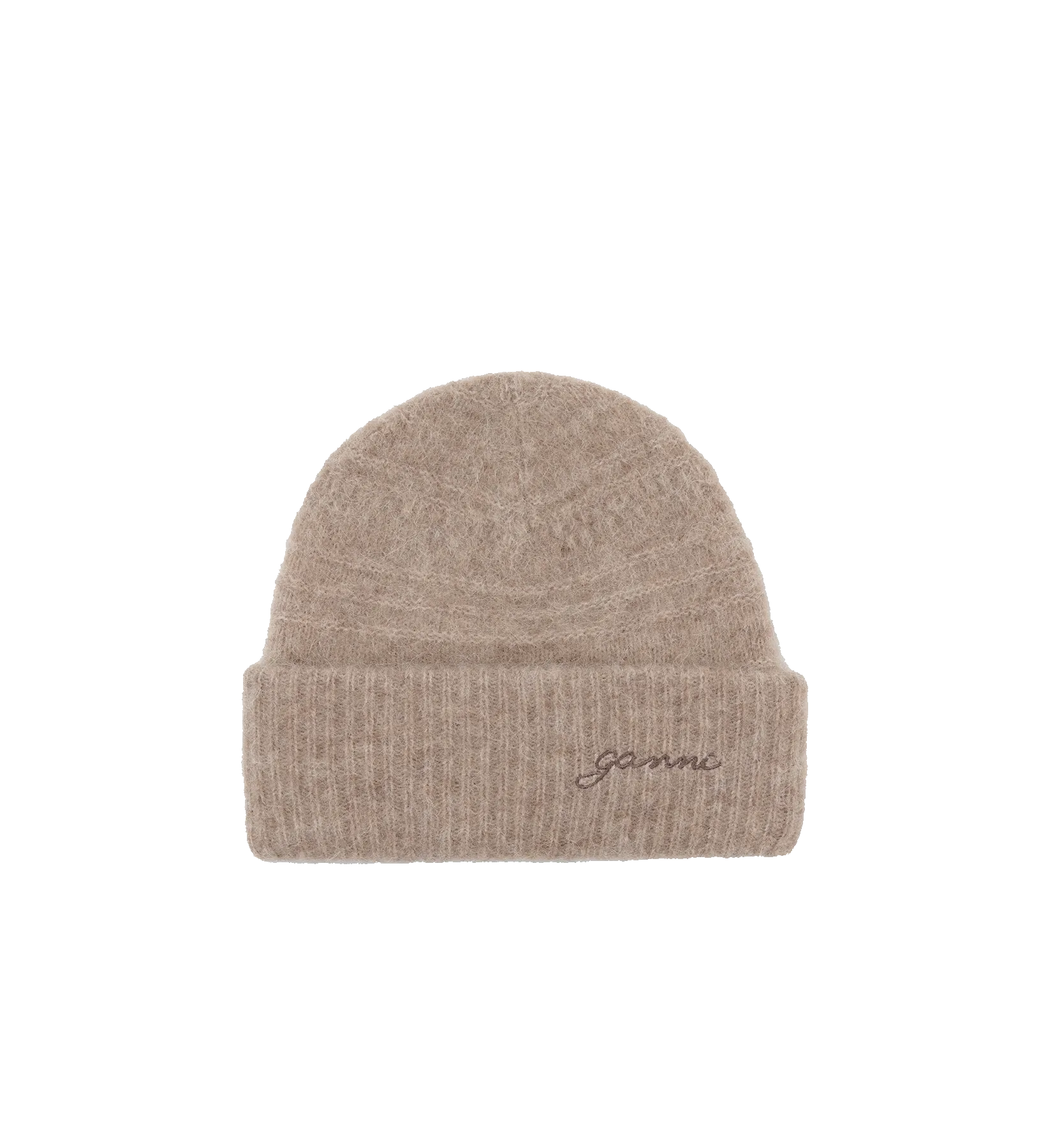 GANNI Brown Soft Beanie