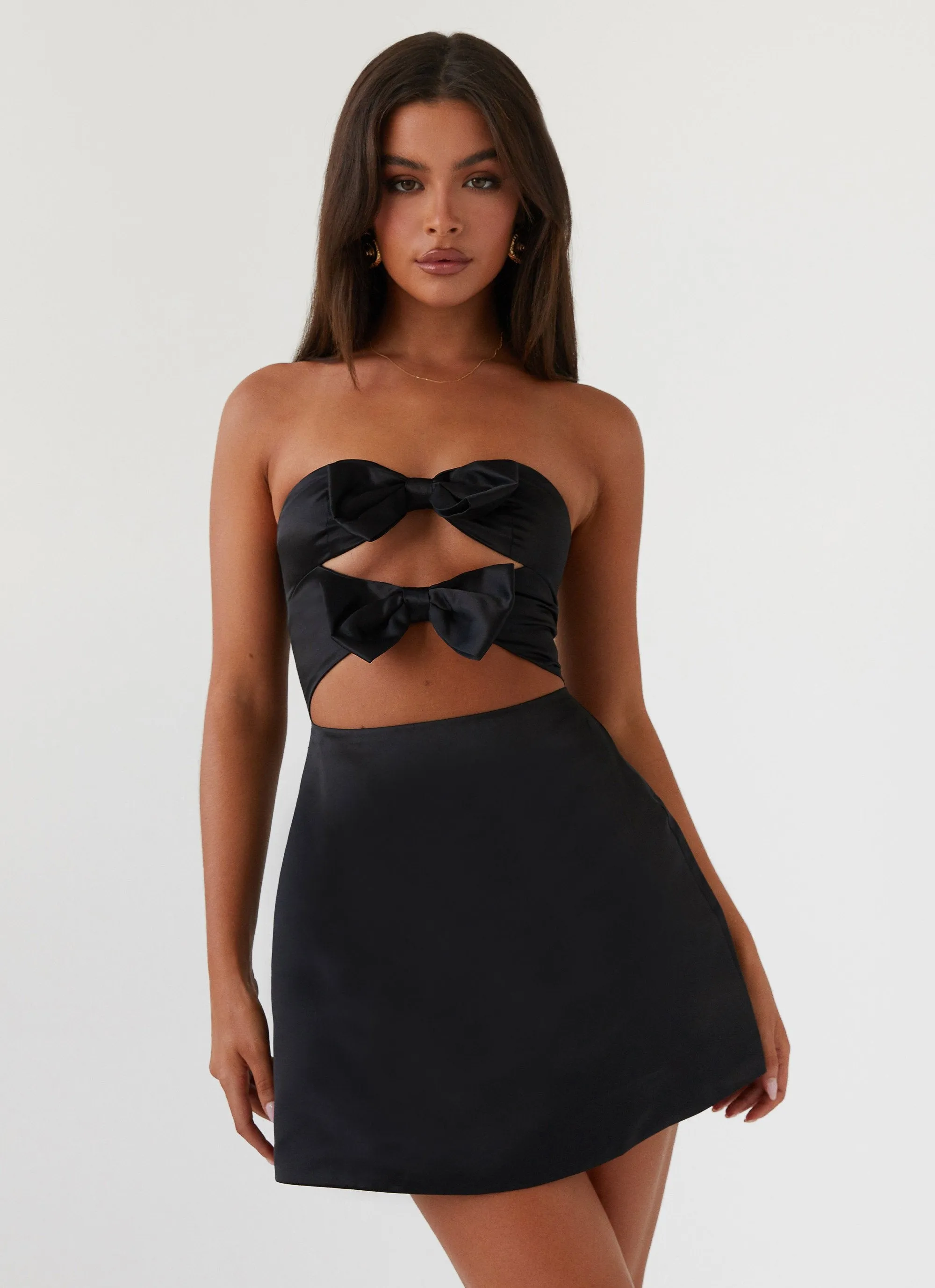 Girl Crush Bow Mini Dress - Black