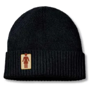 Girl OG Naturals Roll Up Beanie Black