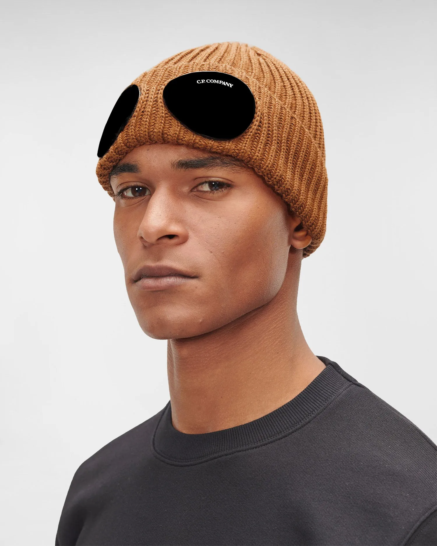 Goggle Beanie - Bronze Brown