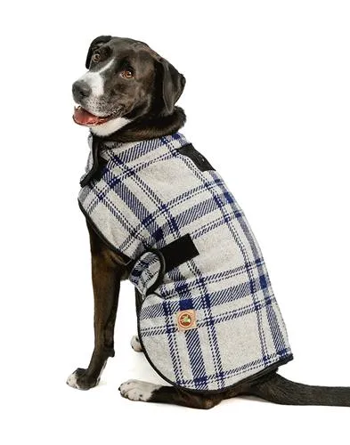 Grey & Blue Plaid Blanket Coat