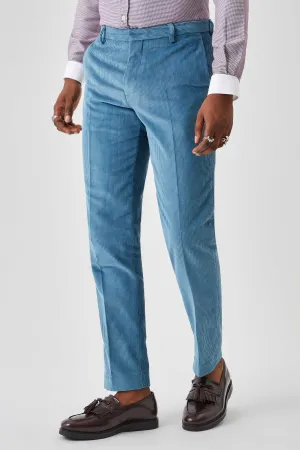 Harlesden Slim Fit Blue Corduroy Trousers - ARCHIVE