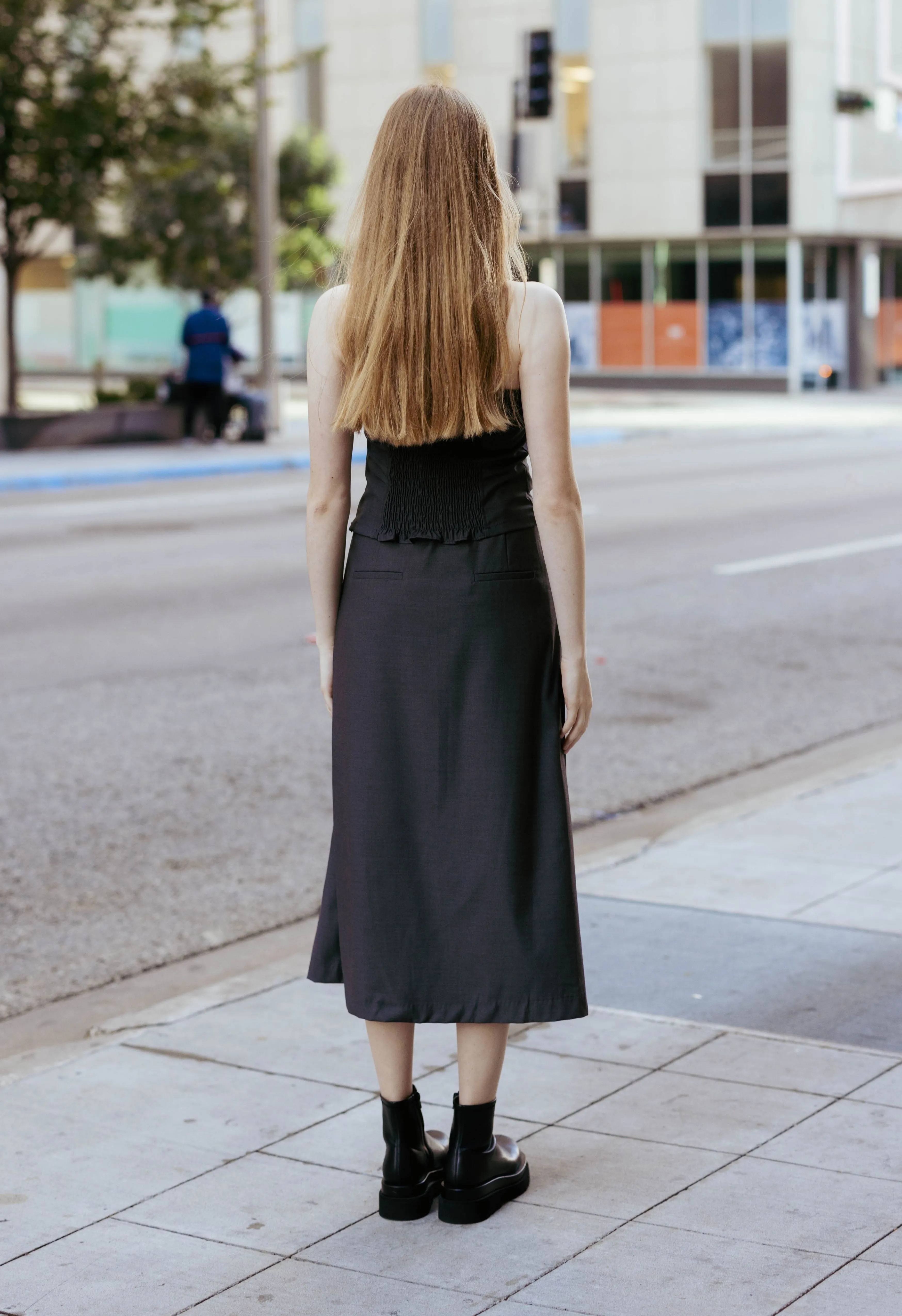 Heritage Midi Skirt in Charcoal