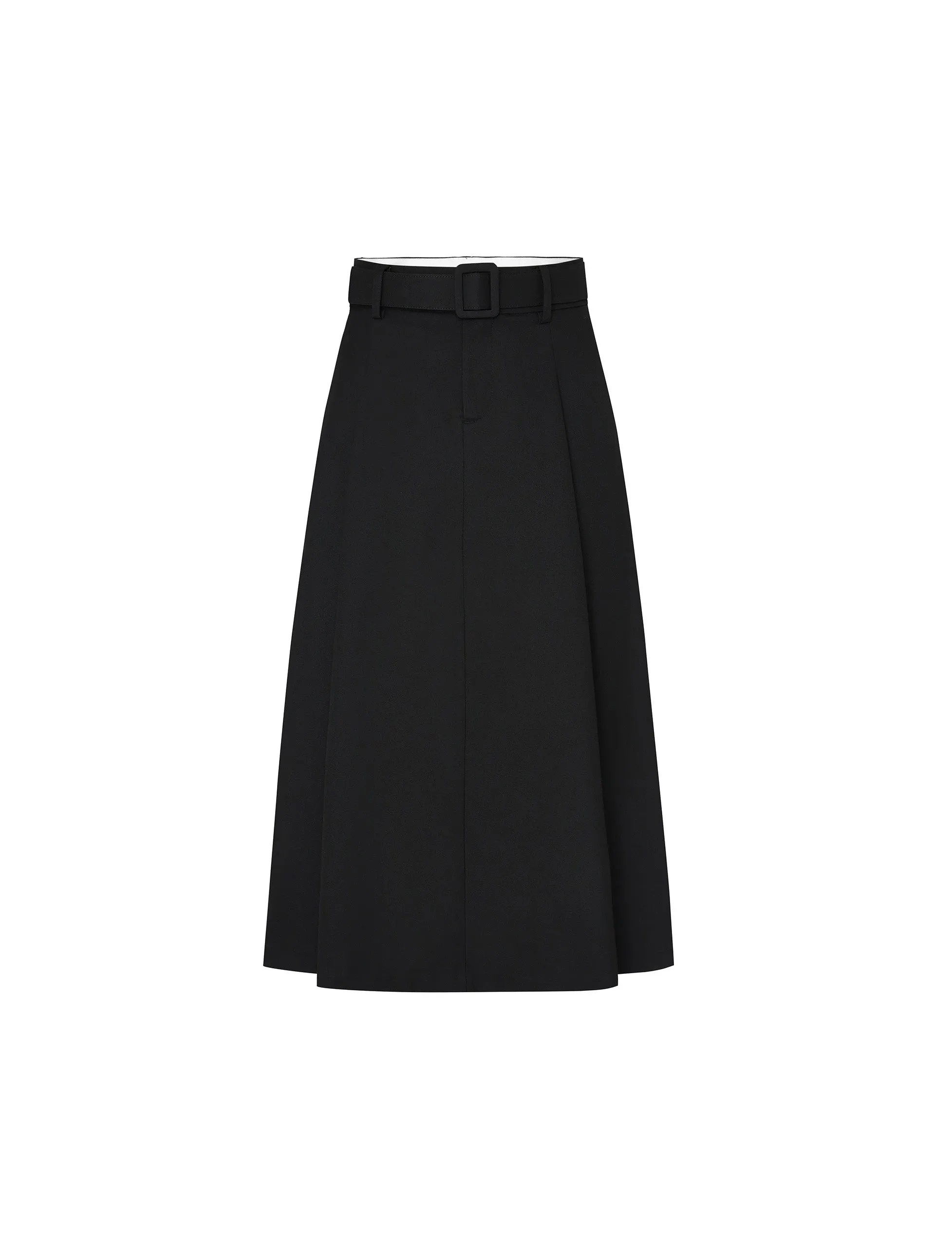 High Waist A Line Skirt with Belt