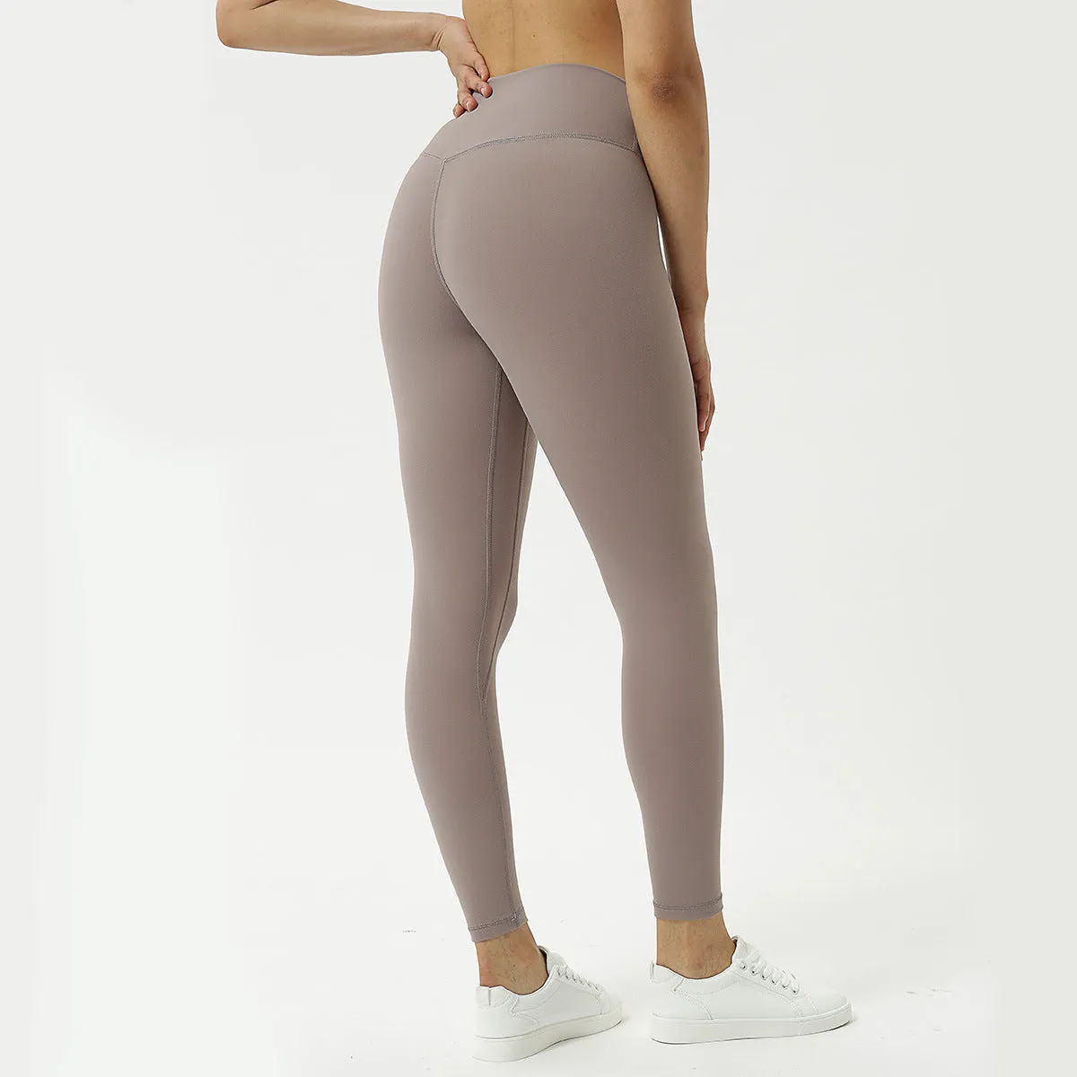 Hzori New Double-Sided Brushed Cloud Sense Yoga Pants Women's Sports Slim Fit Fitness Pants High Waist Nude Feel Yoga Ninth Pants