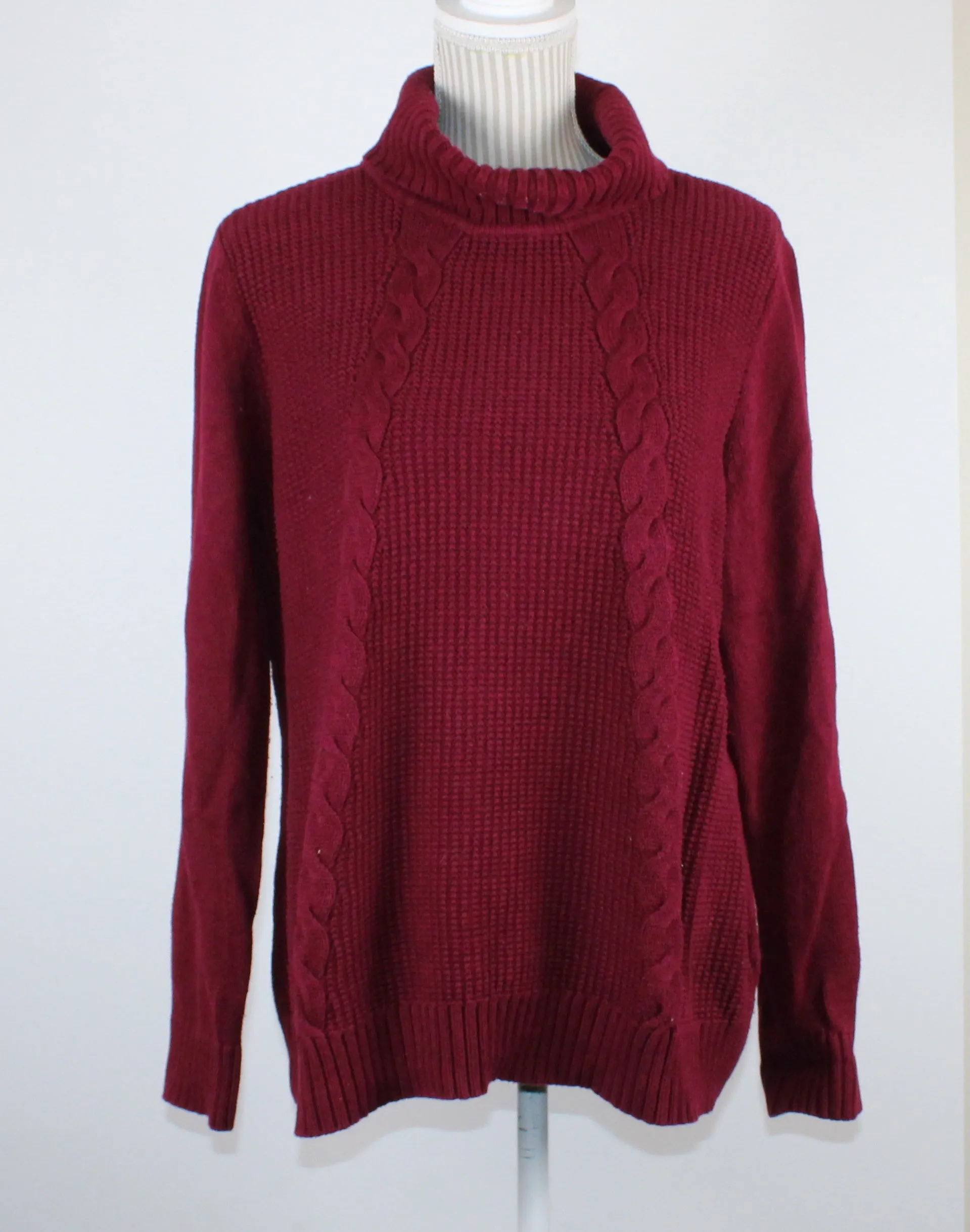 KAREN SCOTT MAROON TURTLENECK SWEATER LADIES LARGE PRE-LOVED