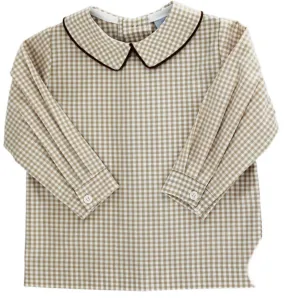 Khaki Checkered Piped Shirt