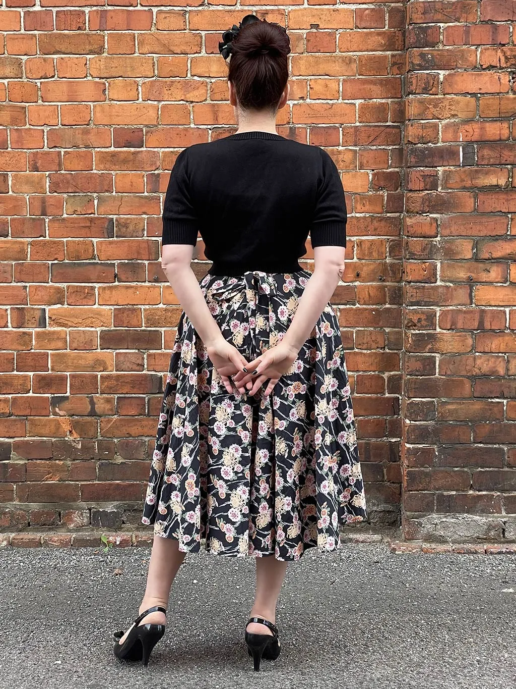 Kimono Print Adjustable 1950s Circle Skirt