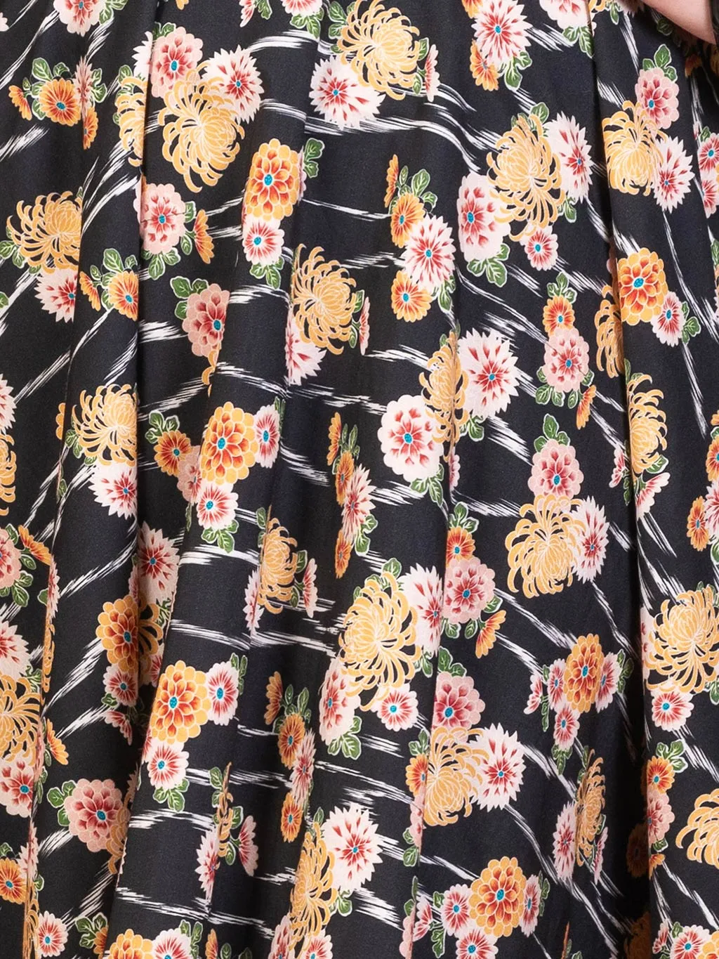 Kimono Print Adjustable 1950s Circle Skirt