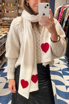 KNIT SCARF "HEARTS"