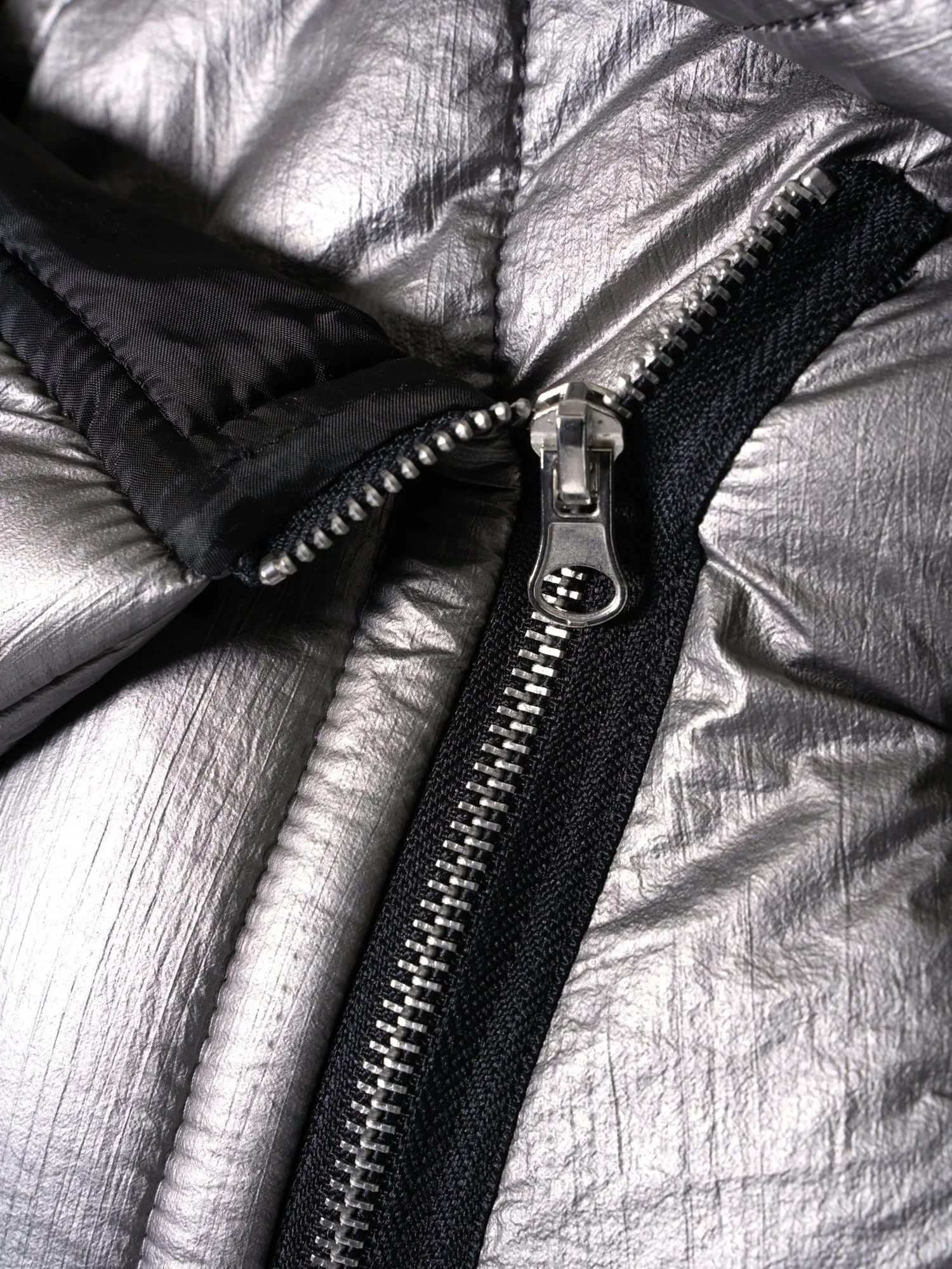 Large Collar Silver Puffer Jacket