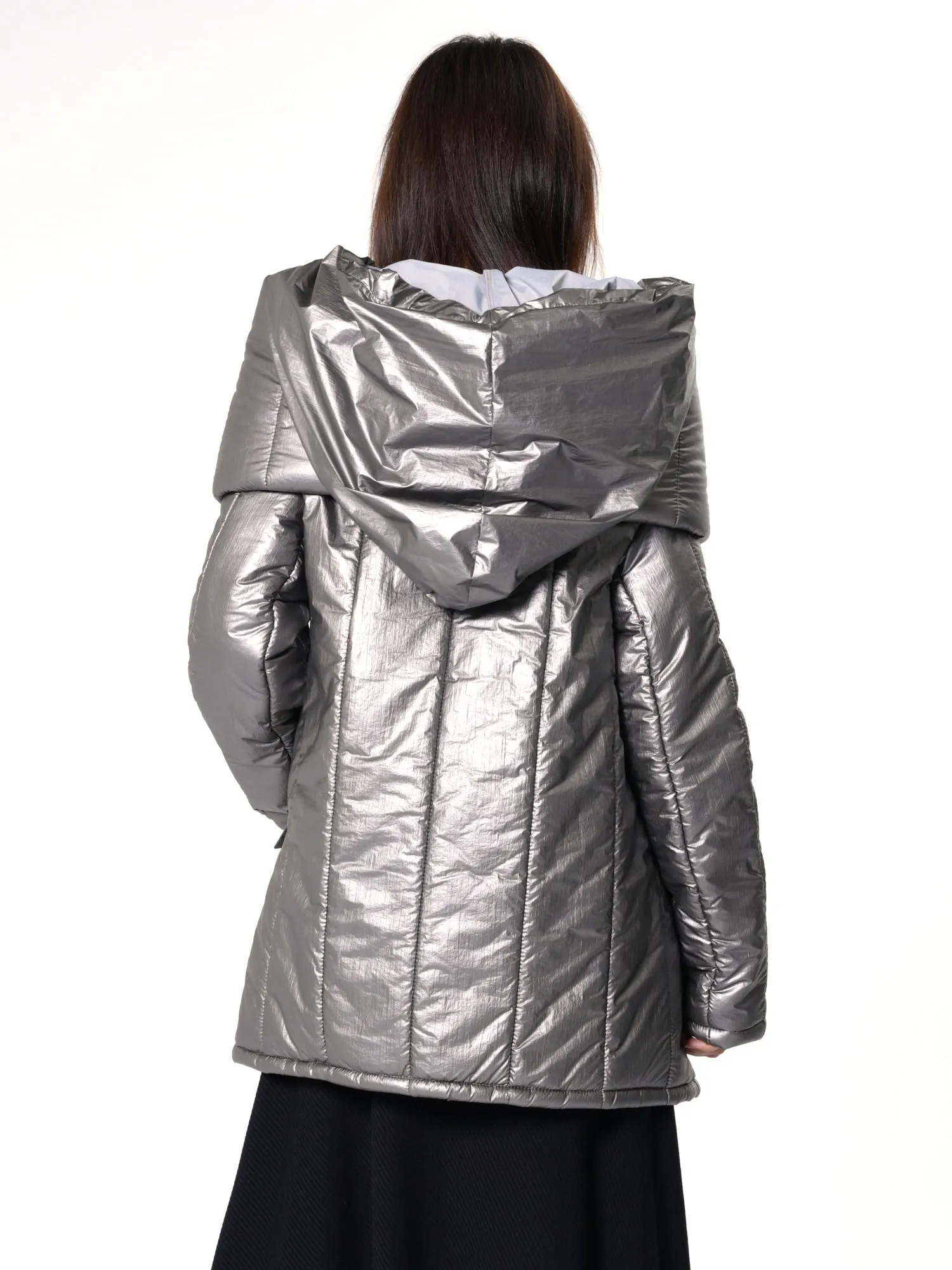 Large Collar Silver Puffer Jacket