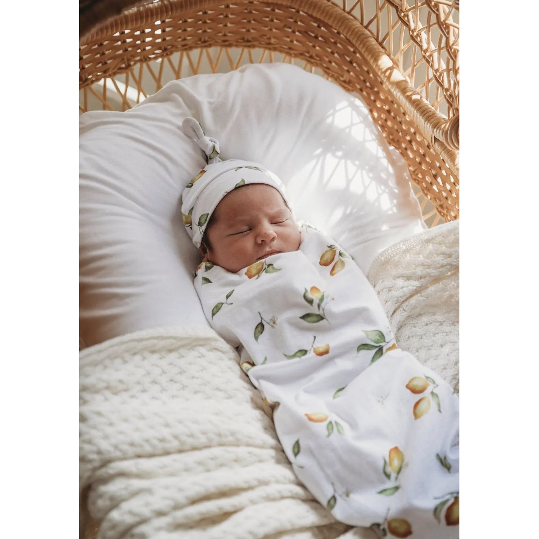 Lemon Snuggle Swaddle & Beanie Set