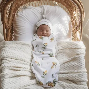 Lemon Snuggle Swaddle & Beanie Set