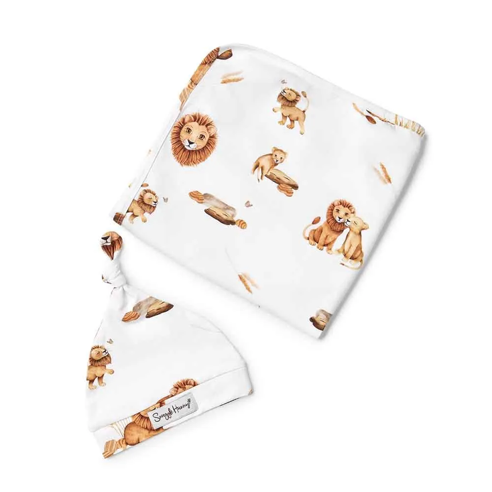 Lion Jersey Wrap Birth Announcement Set