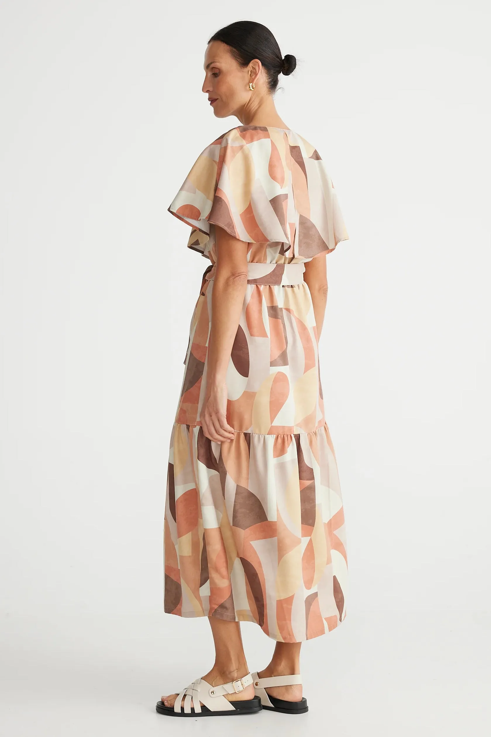 Longway Home Dress in Earth Abstract