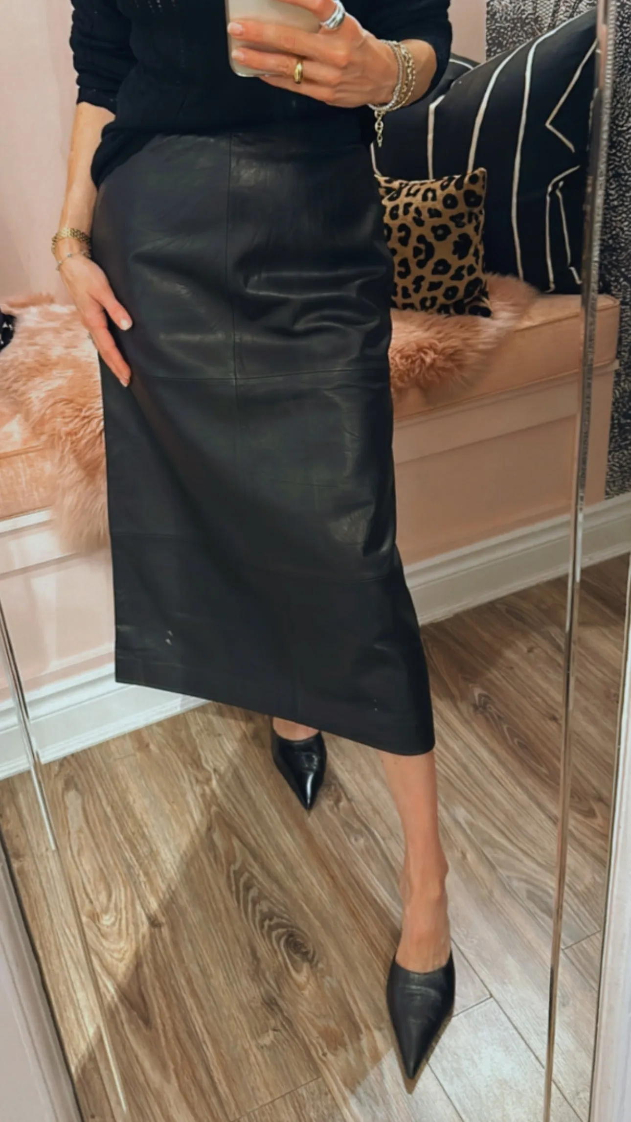 'Lucie' Leather Skirt